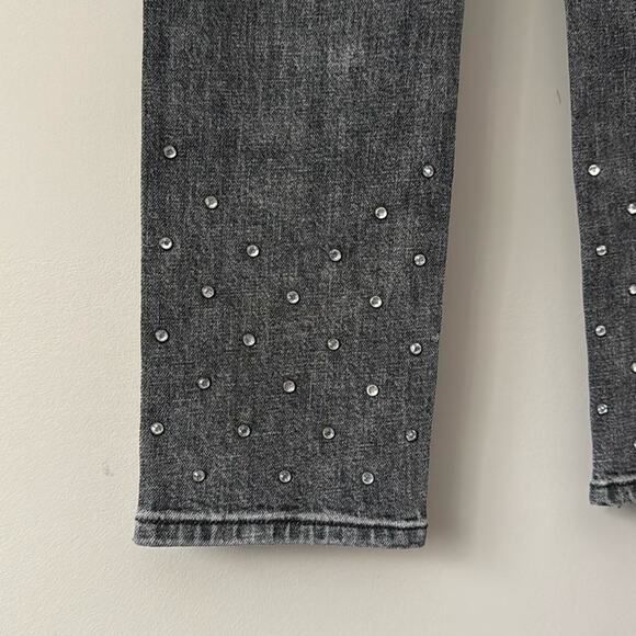 ANTHROPOLOGIE PILCRO HIGH-RISE SLIM EMBELLISHED JEANS SIZE 28 BLACK - Picture 3 of 8